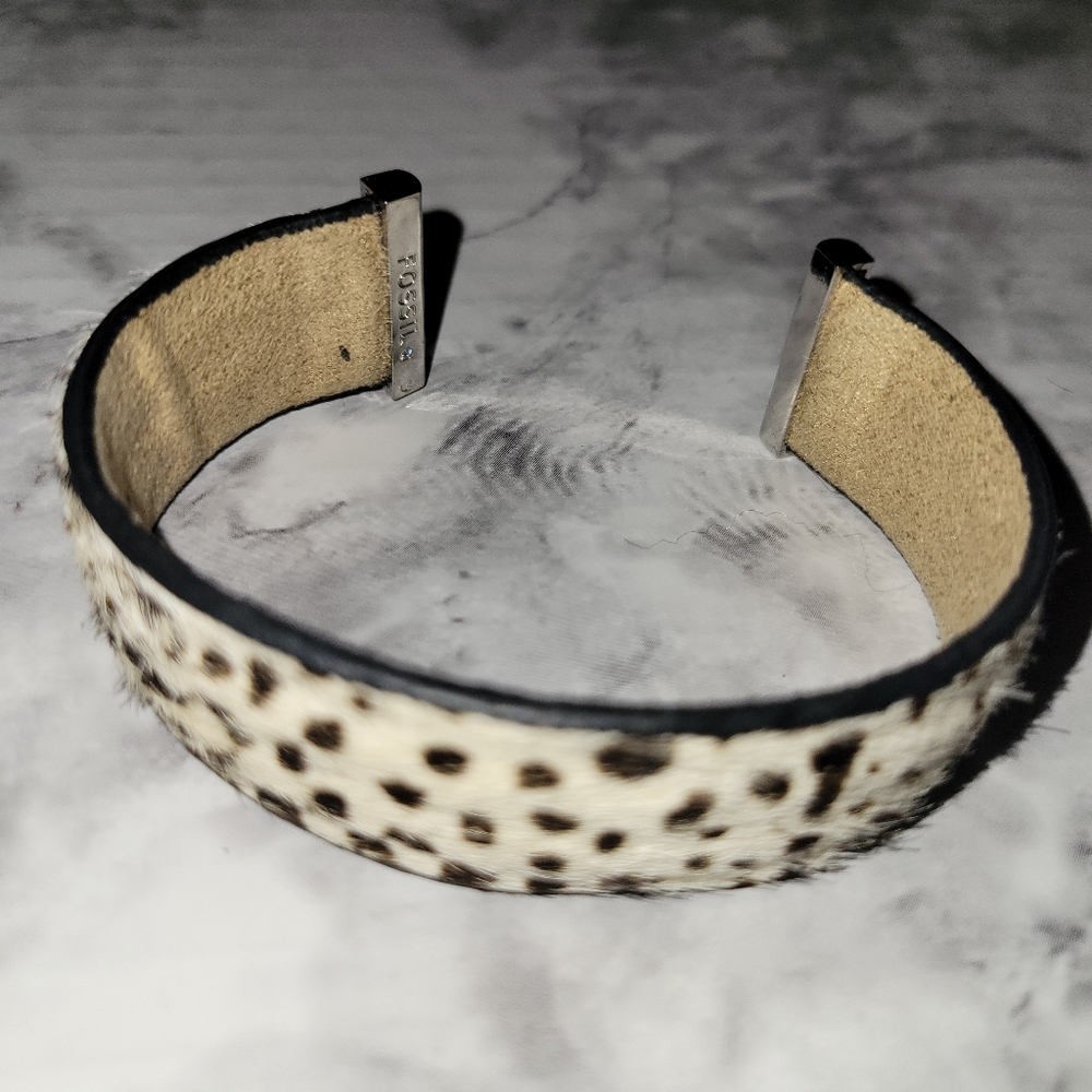 Fossil Faux Animal print cuff bracelet